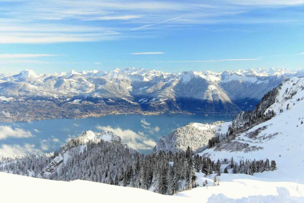 Duplex En Station Vue Sur Lac Leman Thollon-les-Memises Exterior foto